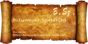 Bulyovszki Szalárd névjegykártya